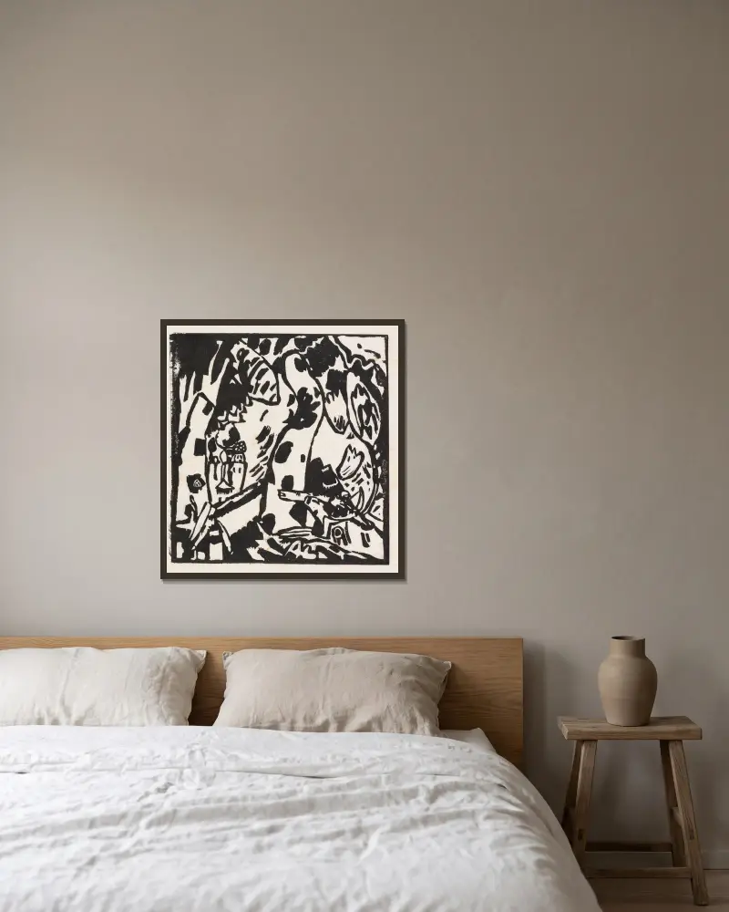 Der Bogenschütze von Wassily Kandinsky gerahmt an einer Wand