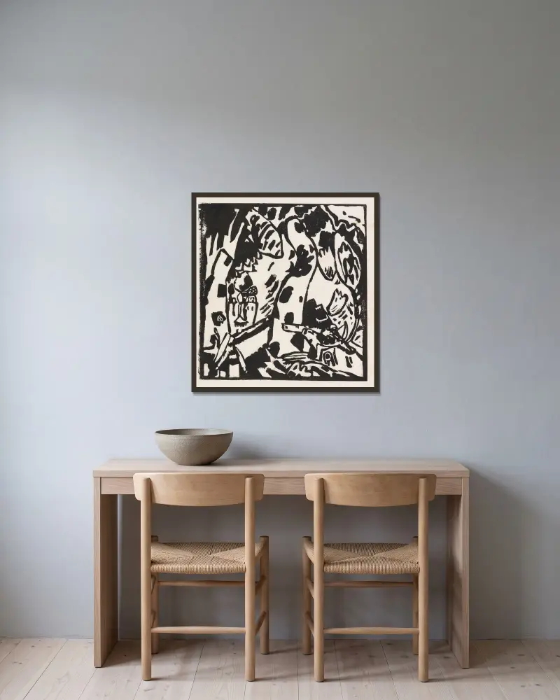 Der Bogenschütze von Wassily Kandinsky gerahmt an einer Wand