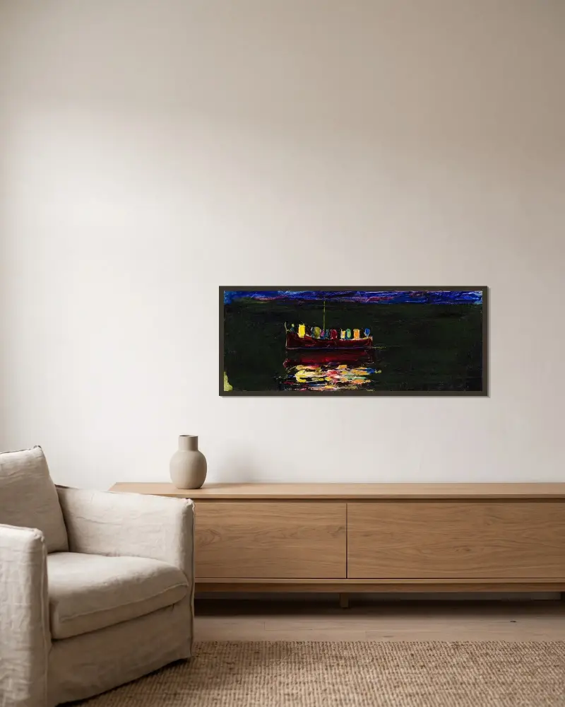 Loď s lucernou (Rapallo), Wassily Kandinsky v rámu na stěně