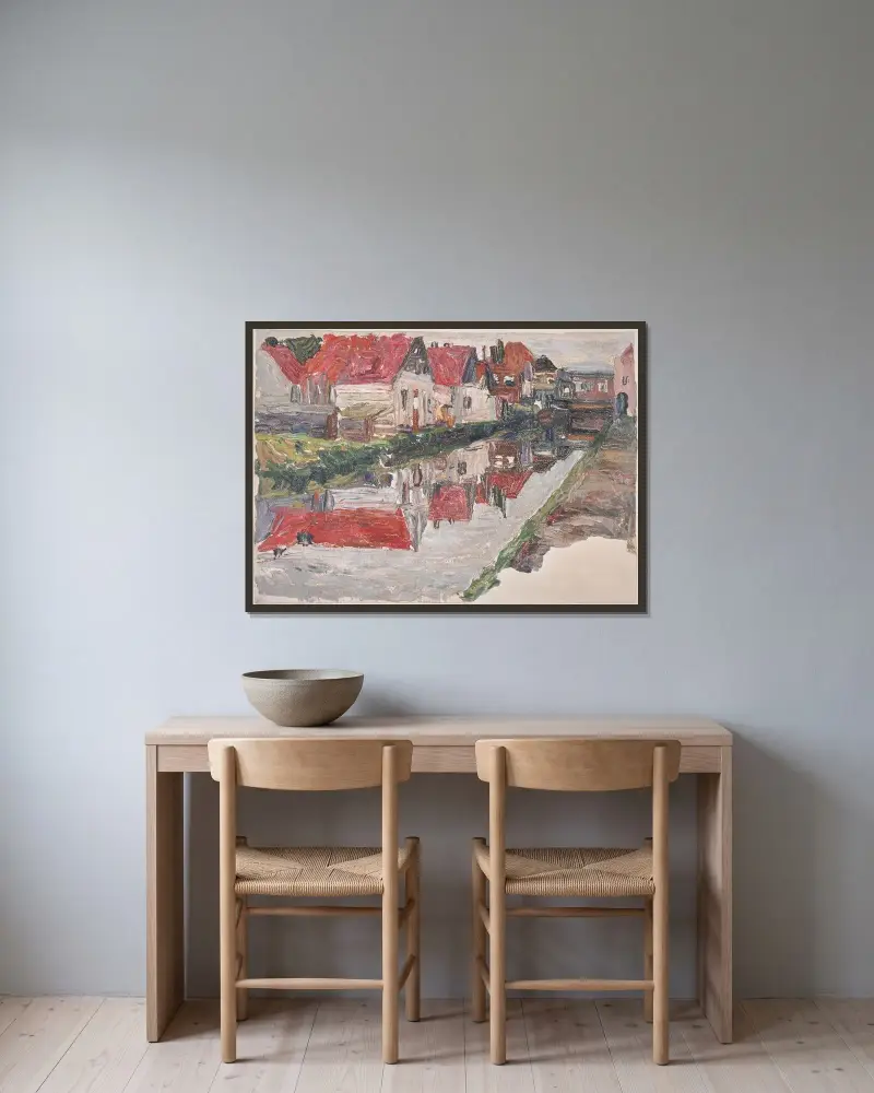 Canal in Holland av Wassily Kandinsky inramad på en vägg