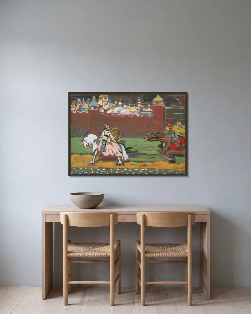 Kreuzfahrer von Wassily Kandinsky gerahmt an einer Wand