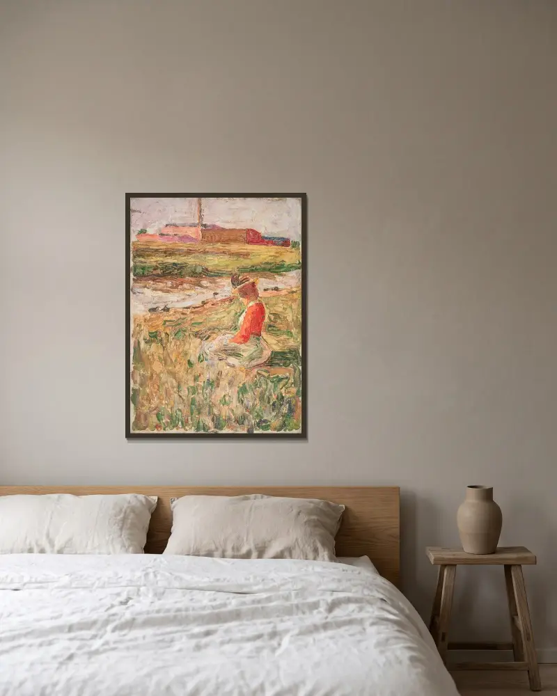 Dama siedząca w trawie, Wassily Kandinsky w ramie na ścianie