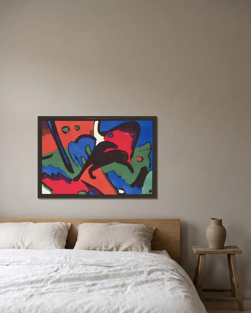 Modrý jezdec, 1912 – Nr. 1, Wassily Kandinsky v rámu na stěně