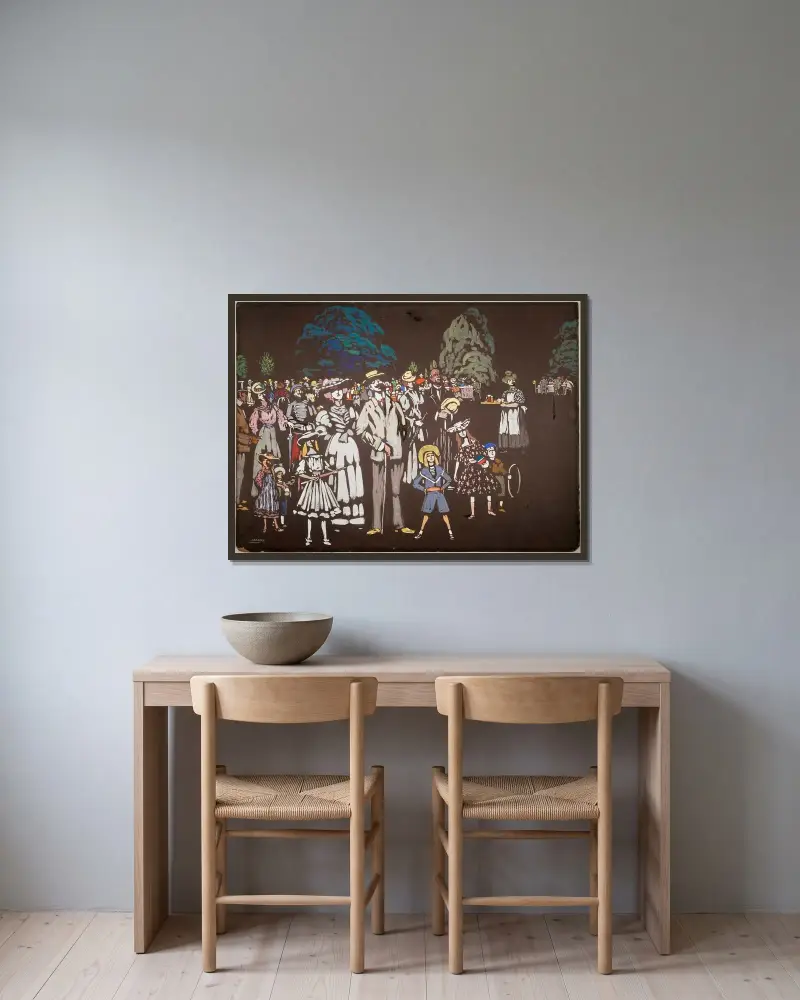 Die Zuschauer von Wassily Kandinsky gerahmt an einer Wand