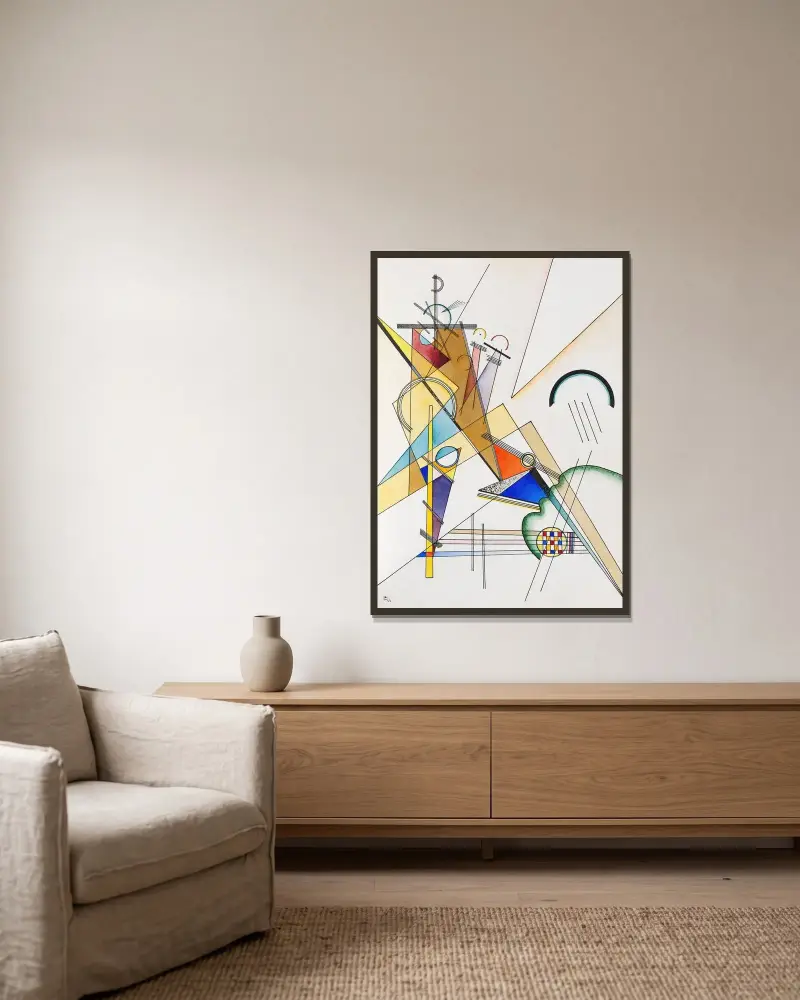 Tkanina, Wassily Kandinsky v rámu na stěně
