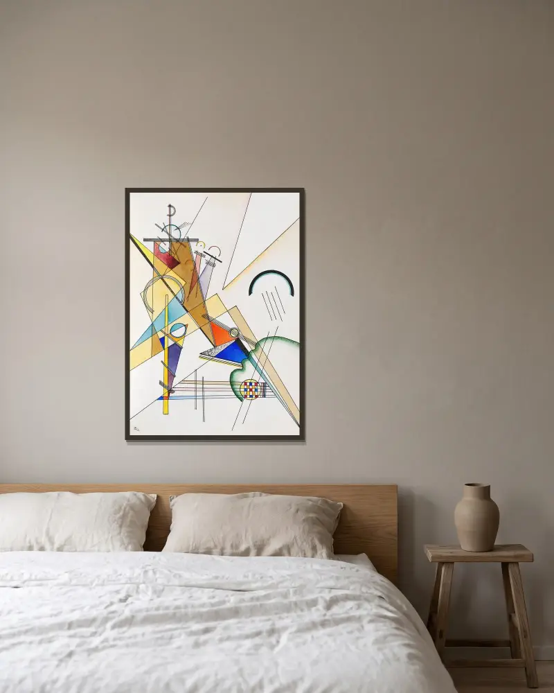 Tkanina, Wassily Kandinsky v rámu na stěně