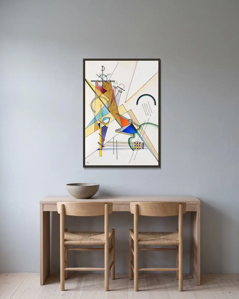 Tkanina, Wassily Kandinsky v rámu na stěně