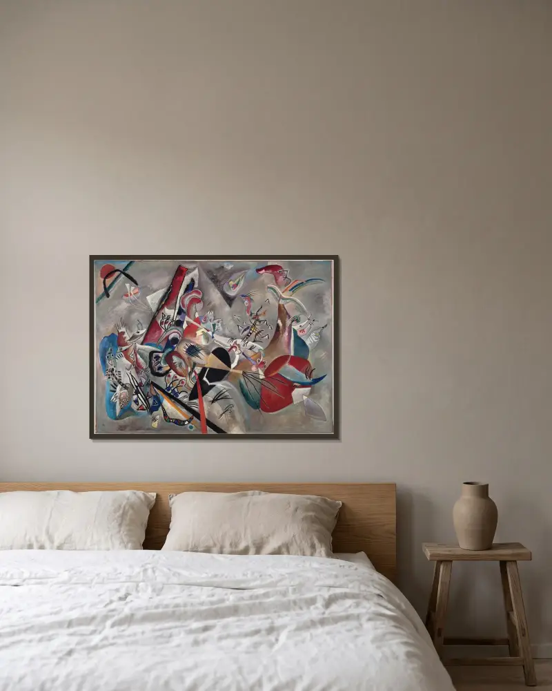 V šedé, Wassily Kandinsky v rámu na stěně