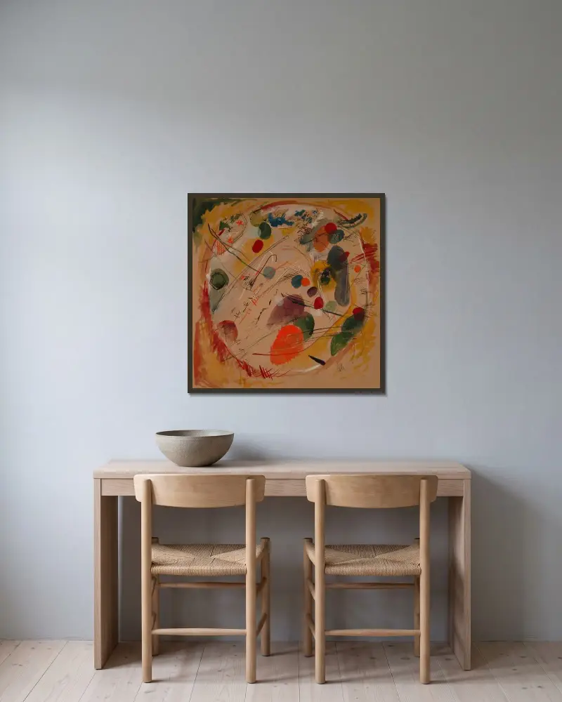 Im Kreis von Wassily Kandinsky gerahmt an einer Wand