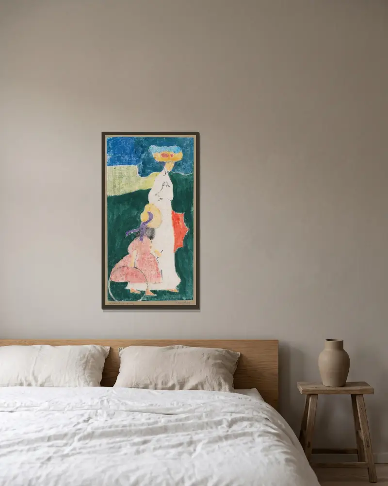 Im Sommer av Wassily Kandinsky inramad på en vägg