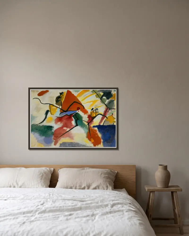 Impression V (Park) von Wassily Kandinsky gerahmt an einer Wand