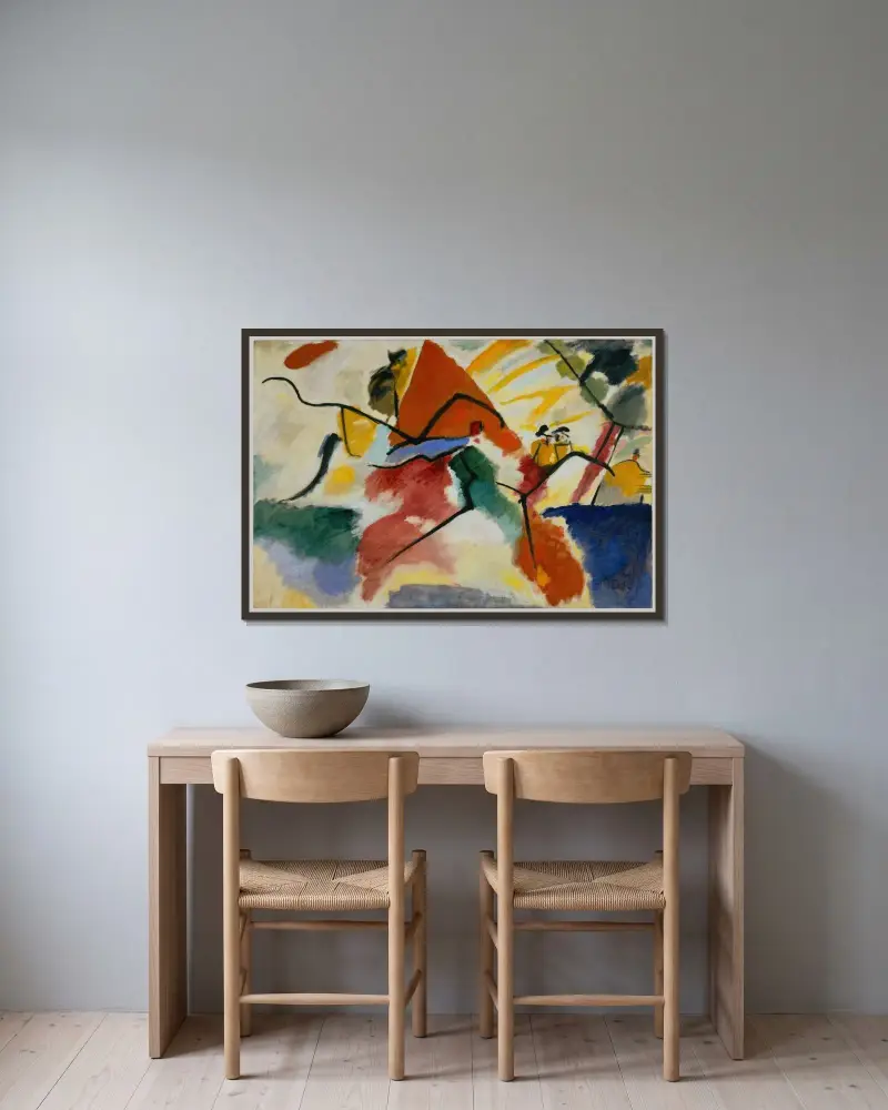 Impression V (Park) von Wassily Kandinsky gerahmt an einer Wand