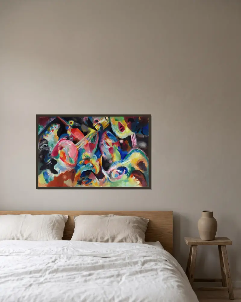 Improwizacja powódź, Wassily Kandinsky w ramie na ścianie