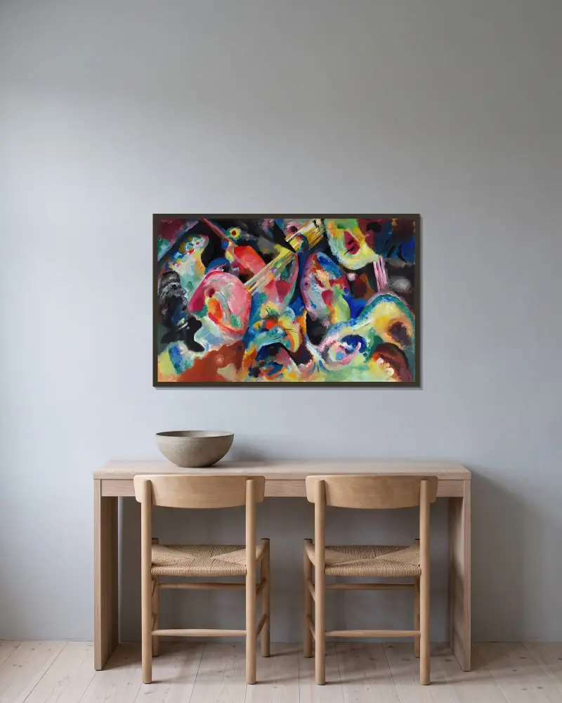 Improwizacja powódź, Wassily Kandinsky w ramie na ścianie