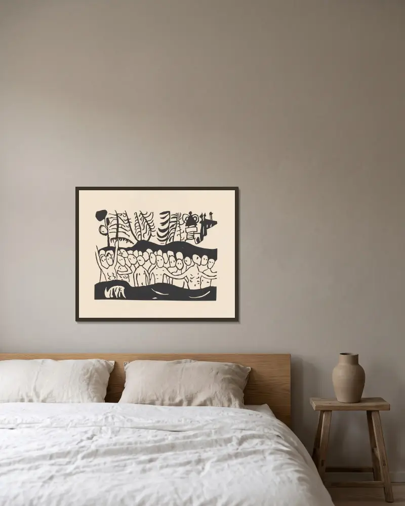Klänge Pl.03 von Wassily Kandinsky gerahmt an einer Wand