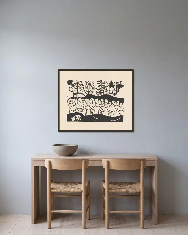 Klänge Pl.03 von Wassily Kandinsky gerahmt an einer Wand