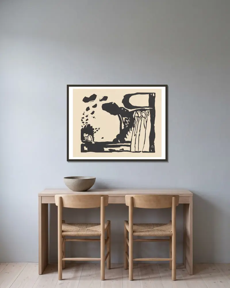 Klänge, Tafel 10 von Wassily Kandinsky gerahmt an einer Wand
