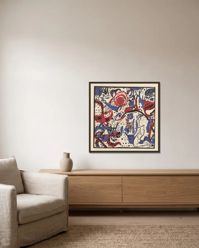 Klänge Pl. 11 von Wassily Kandinsky gerahmt an einer Wand
