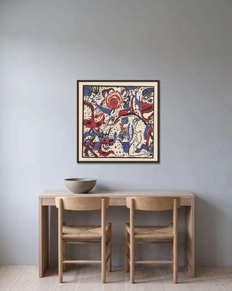 Klänge Pl. 11 von Wassily Kandinsky gerahmt an einer Wand