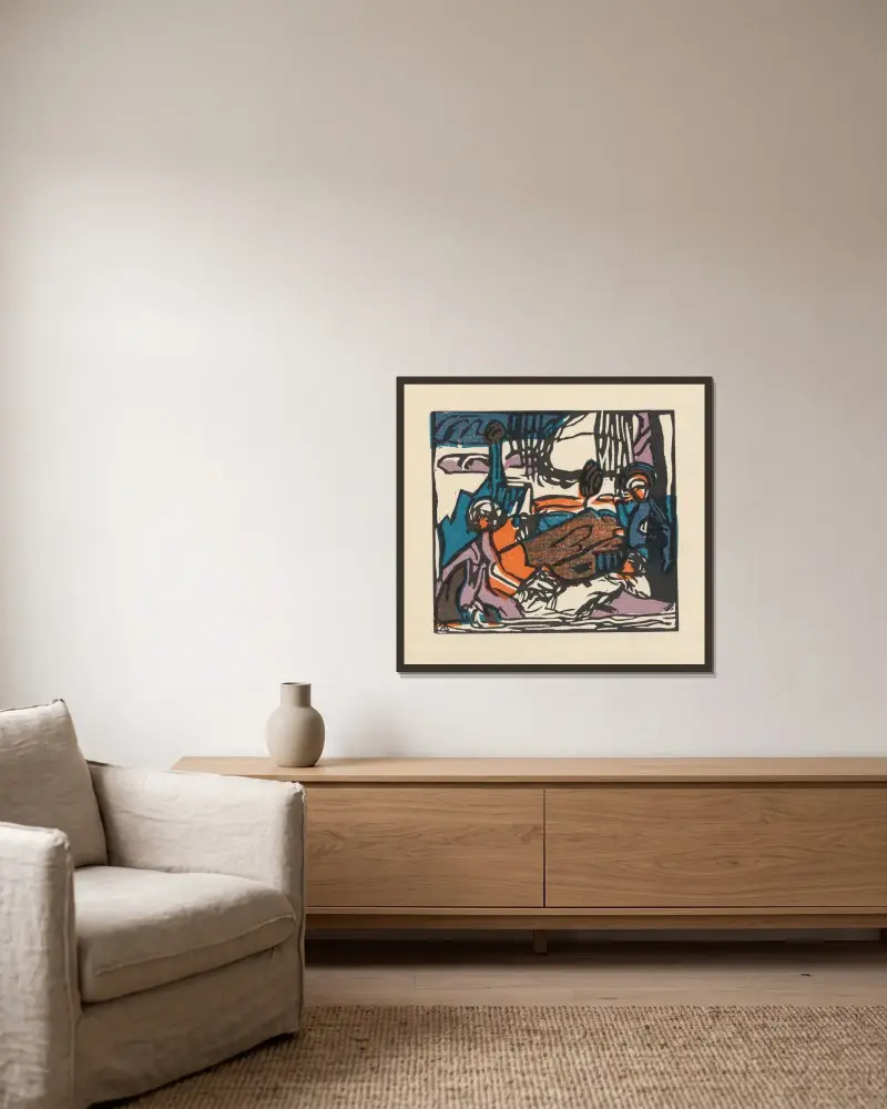 Klänge Pl. 13 von Wassily Kandinsky gerahmt an einer Wand