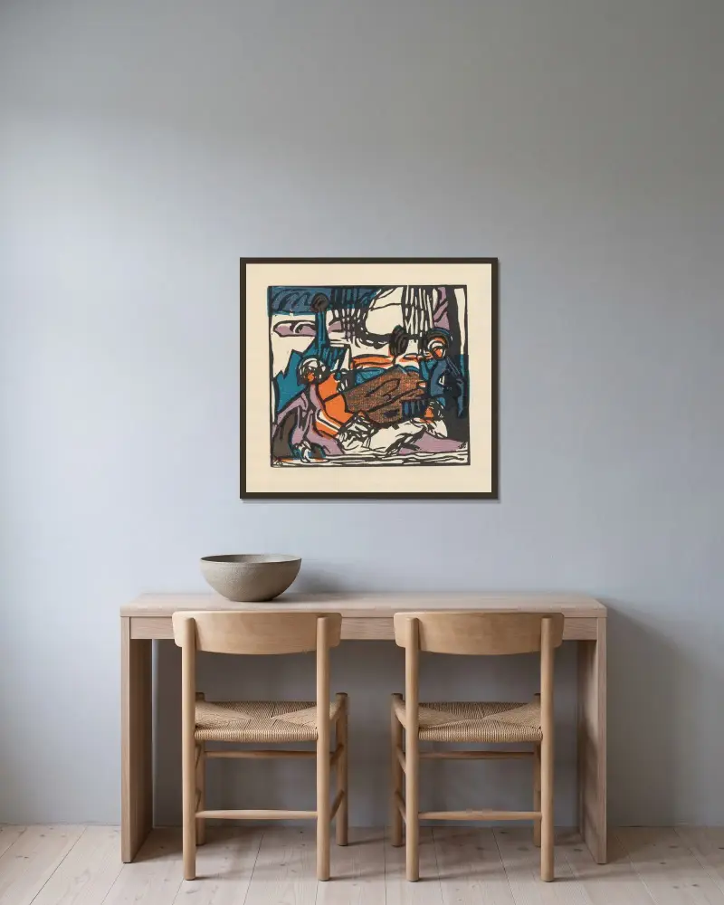 Klänge Pl. 13 von Wassily Kandinsky gerahmt an einer Wand