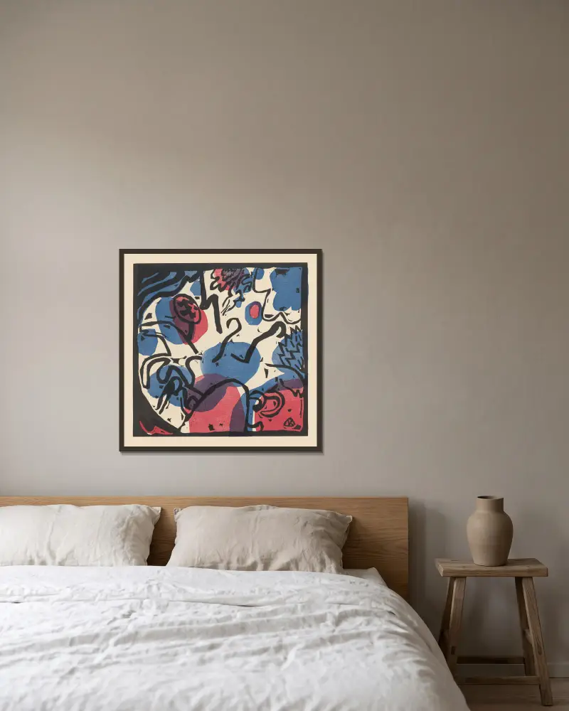 Zvuky, list 15, Wassily Kandinsky v rámu na stěně