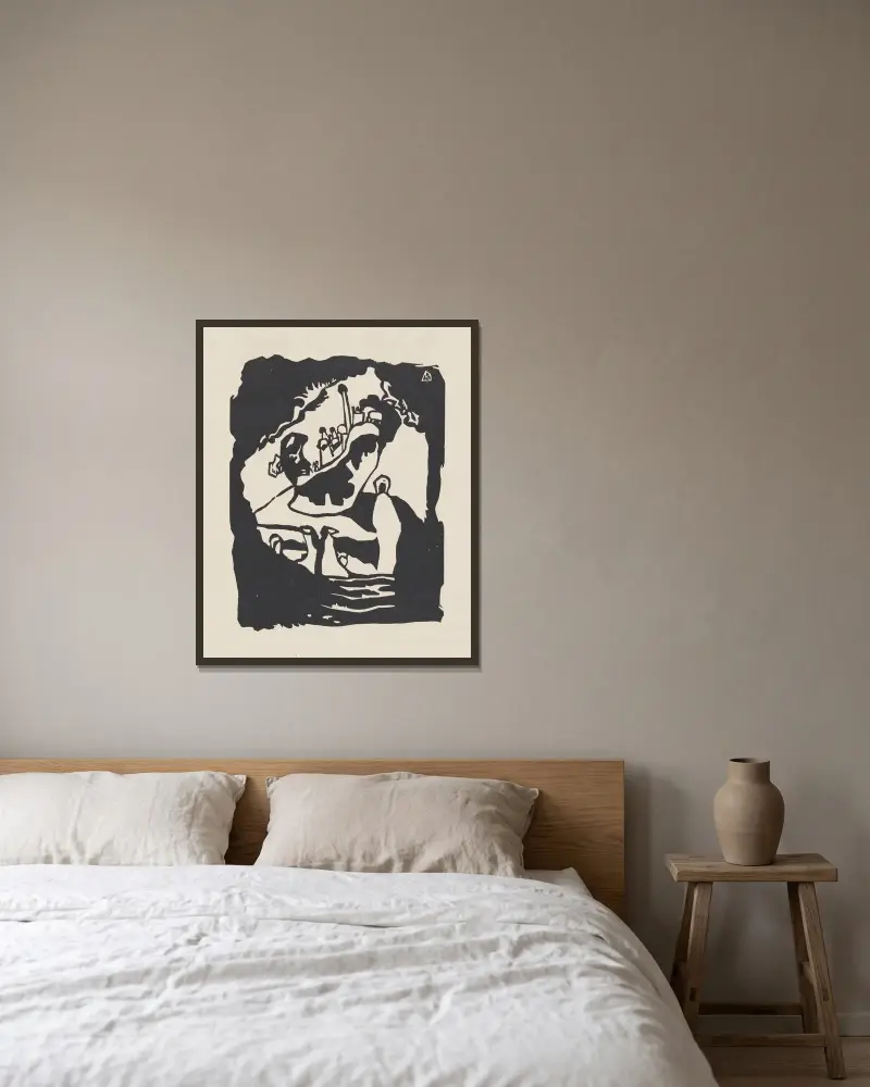 Klänge Pl. 17 von Wassily Kandinsky gerahmt an einer Wand
