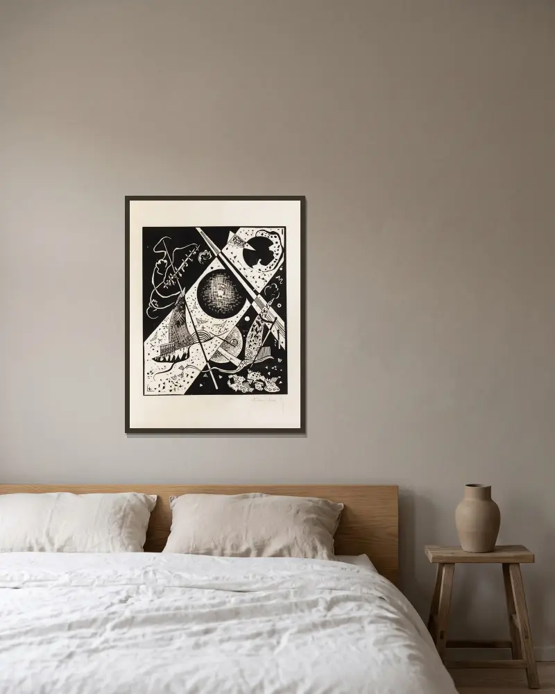 Kleine Welten (Small Worlds) VI, 1922 – nr 1 av Wassily Kandinsky inramad på en vägg
