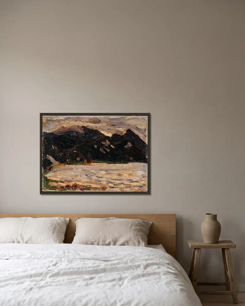 Kochel, lake and Herzogstand av Wassily Kandinsky inramad på en vägg