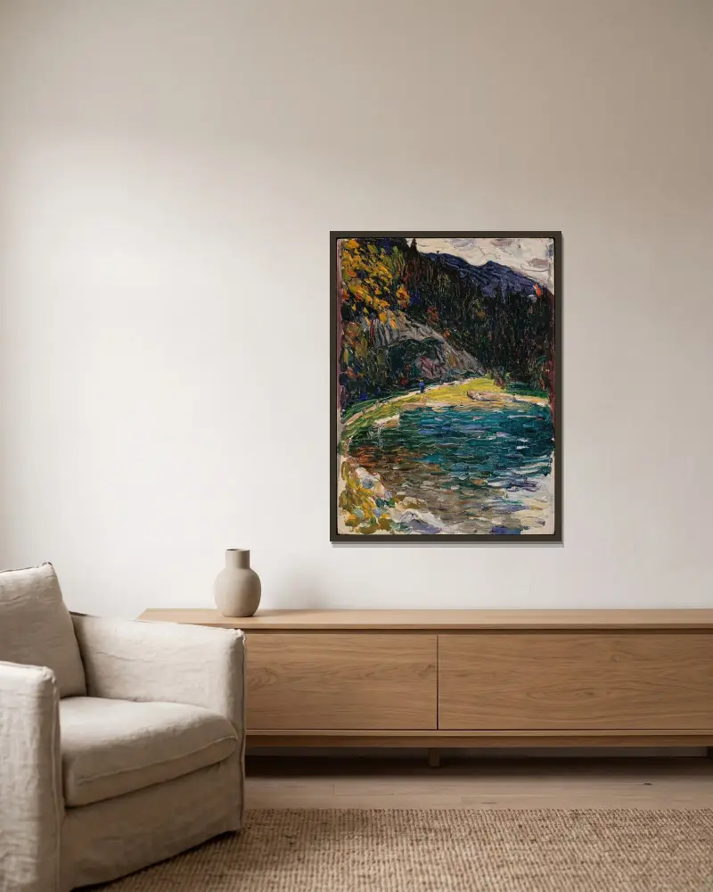 Kochel, old Kesselbergstrasse av Wassily Kandinsky inramad på en vägg