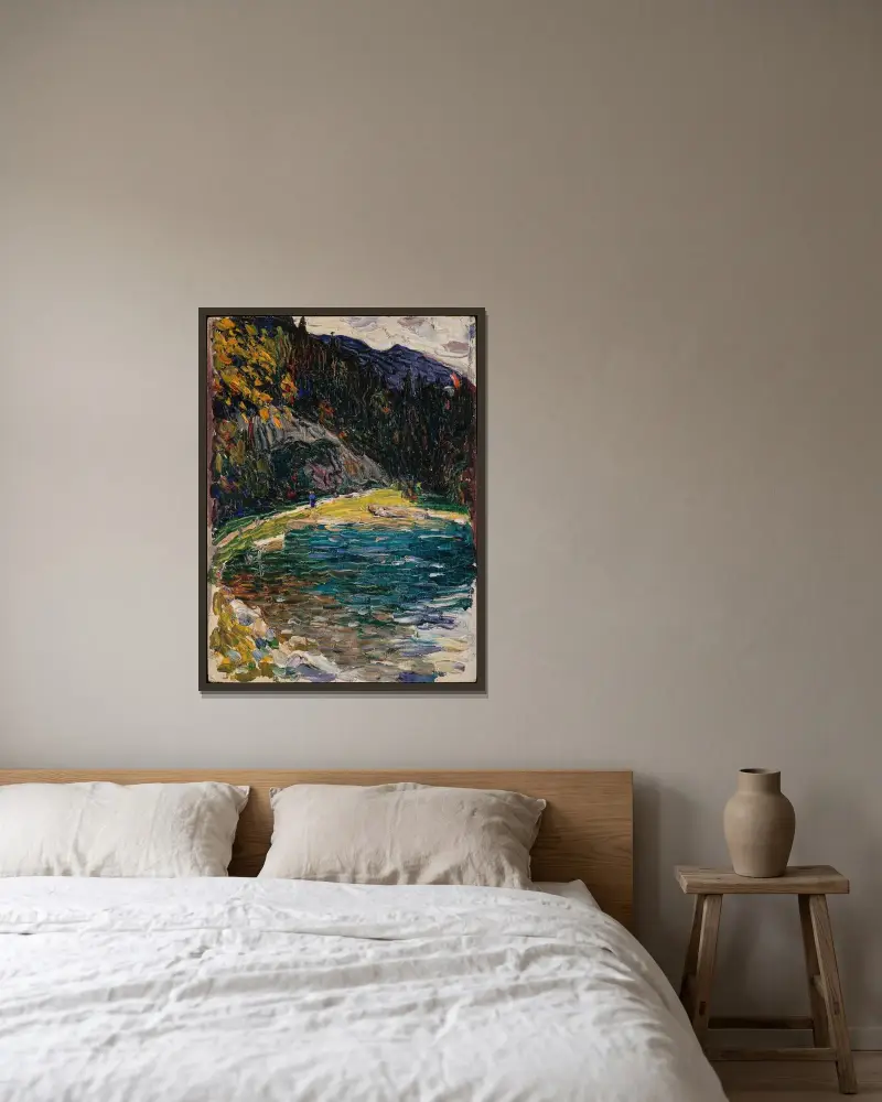 Kochel, old Kesselbergstrasse av Wassily Kandinsky inramad på en vägg
