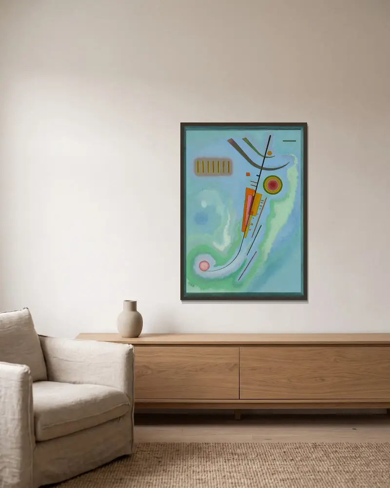 Lehkost, Wassily Kandinsky v rámu na stěně