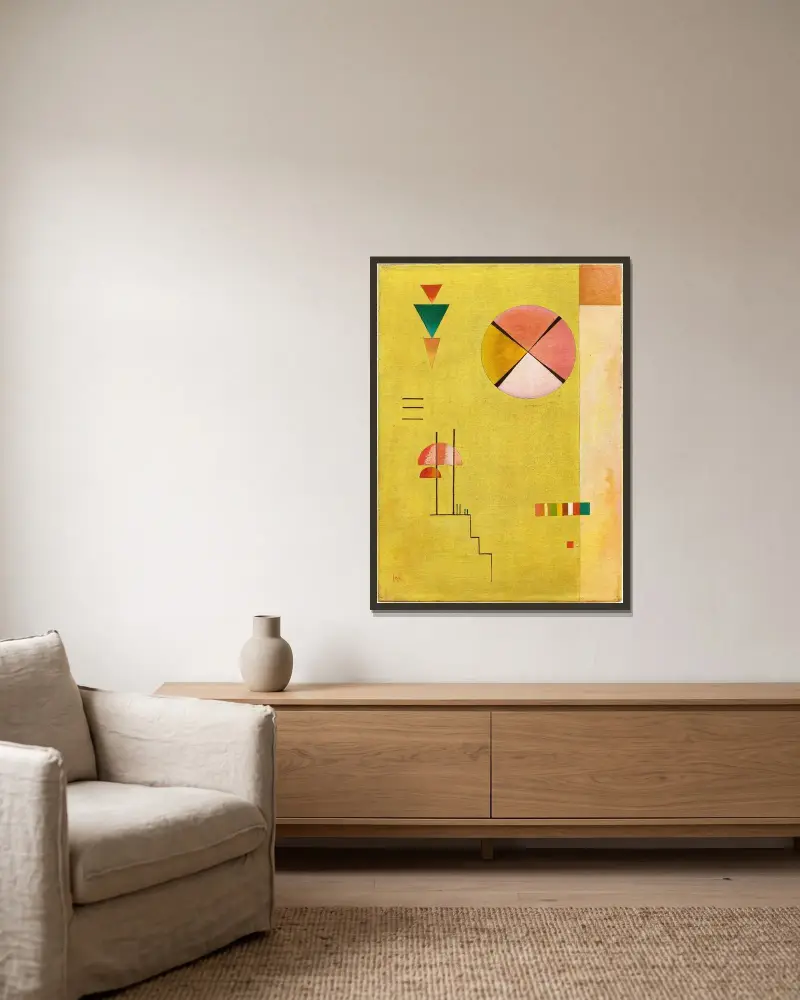 Wesoła żółć, Wassily Kandinsky w ramie na ścianie