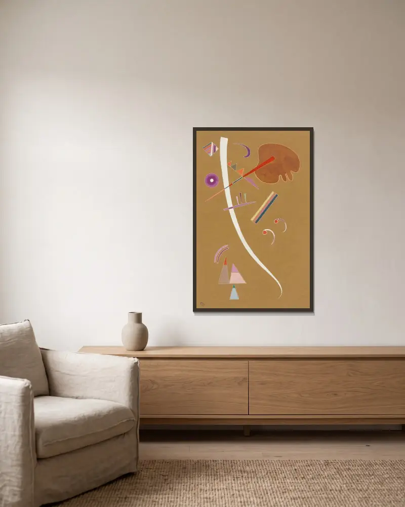 Ohne Titel, 1940 von Wassily Kandinsky gerahmt an einer Wand