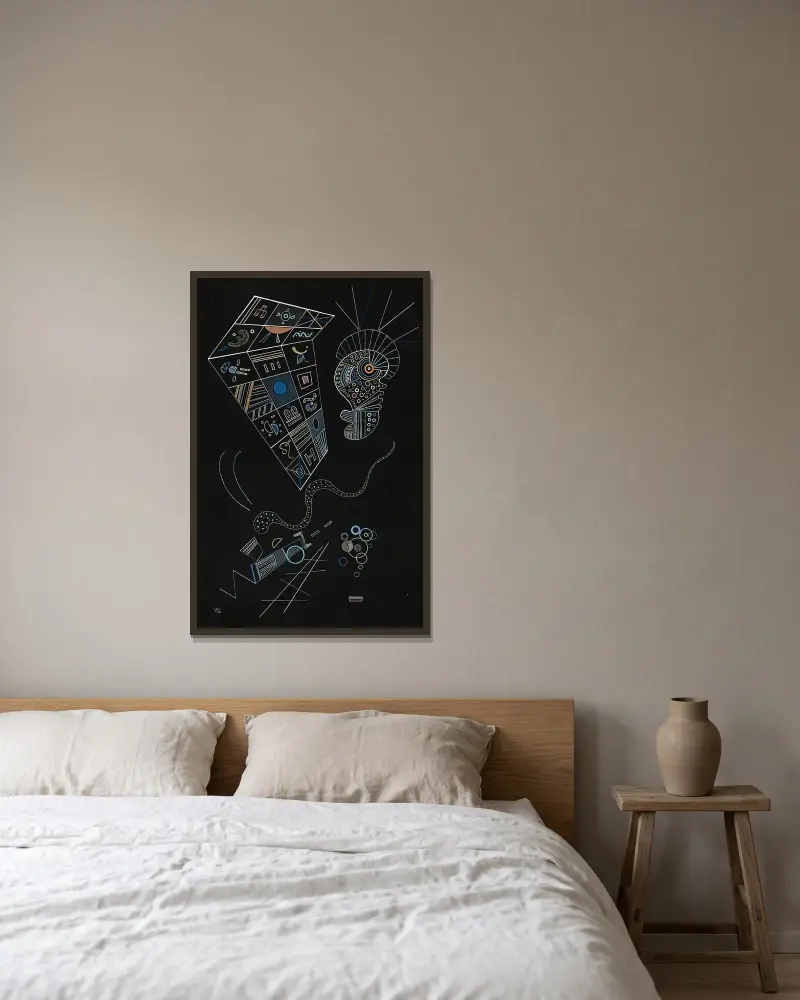 Bez názvu, 1941, Wassily Kandinsky v rámu na stěně
