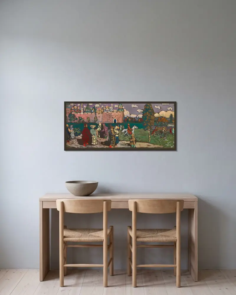 Altes Russland von Wassily Kandinsky gerahmt an einer Wand