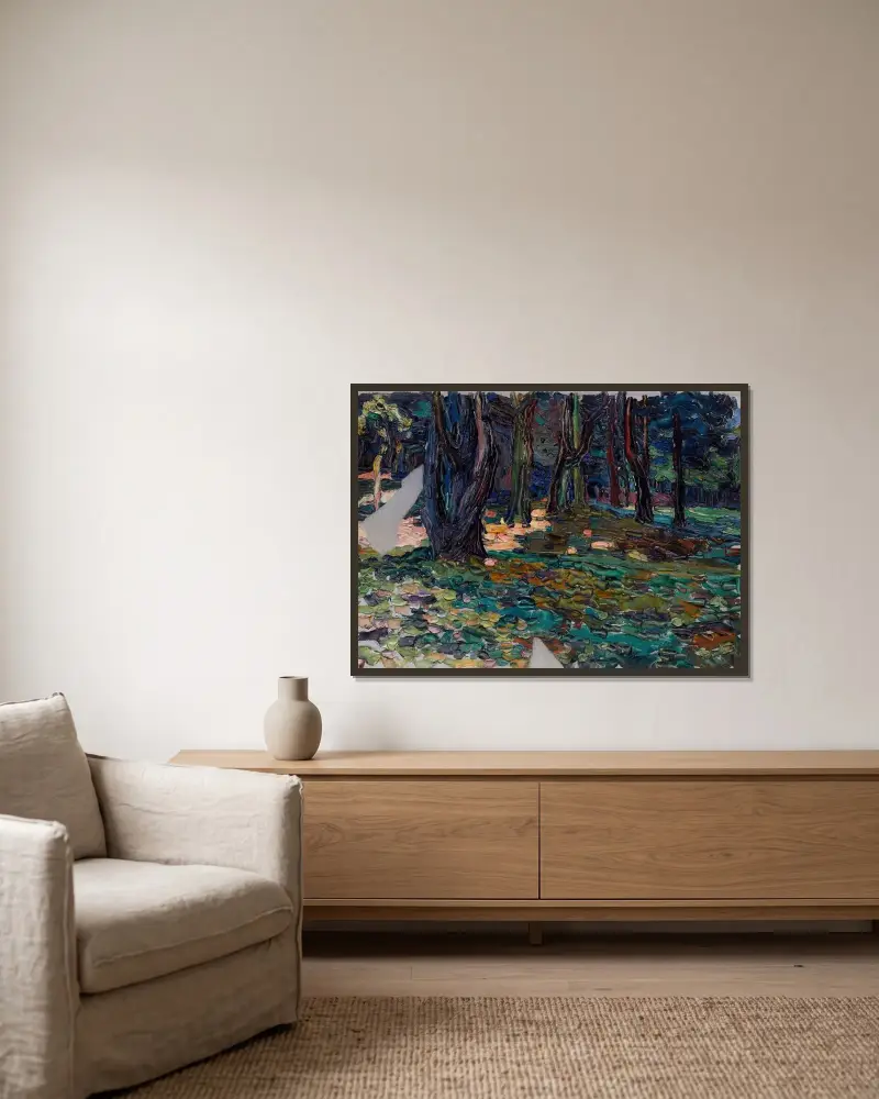 Parc de Saint-Cloud von Wassily Kandinsky gerahmt an einer Wand