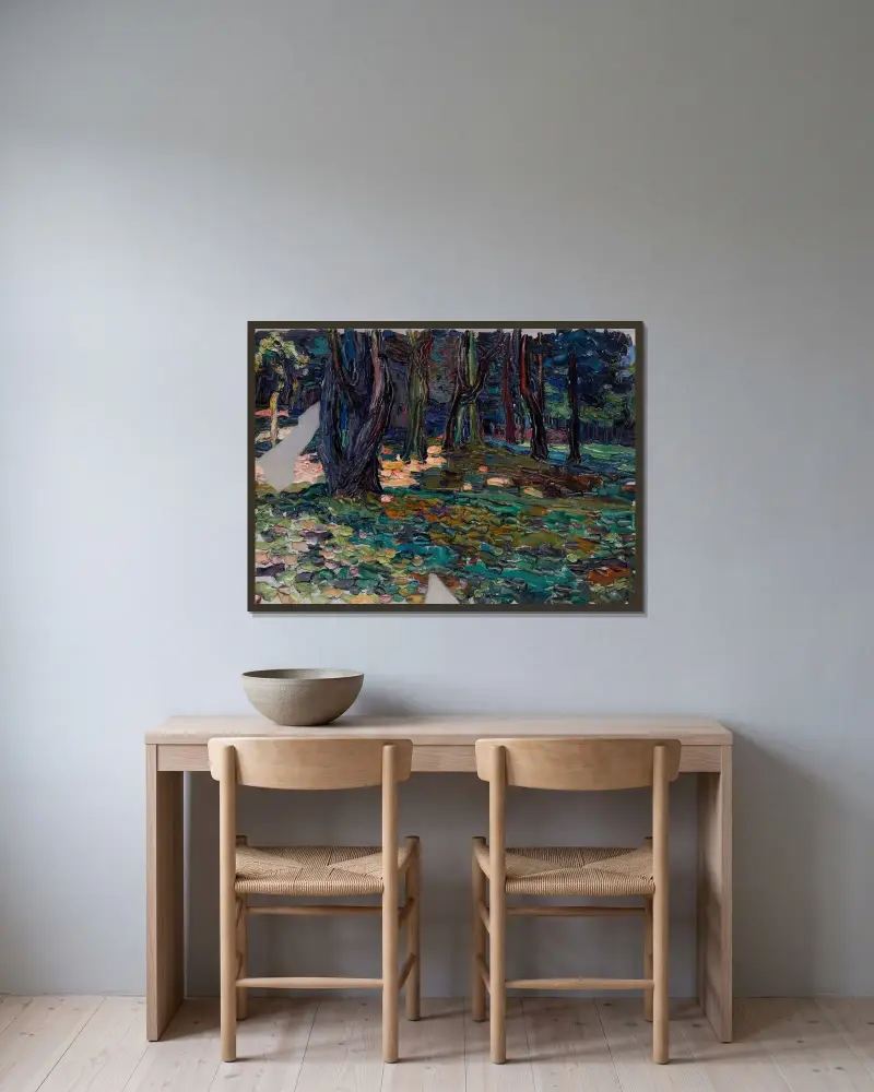 Parc de Saint-Cloud von Wassily Kandinsky gerahmt an einer Wand