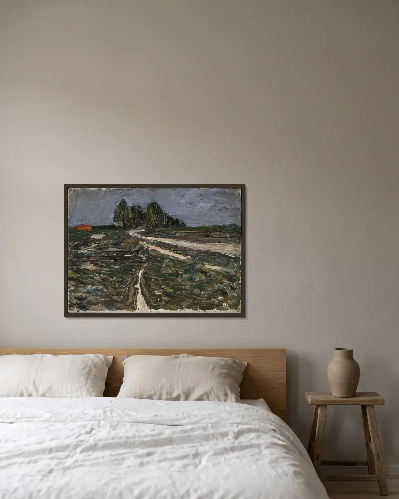 Pappeln von Wassily Kandinsky gerahmt an einer Wand