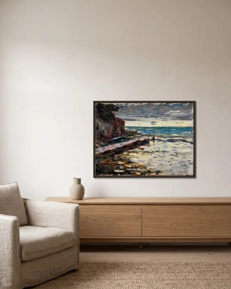 Rapallo, Stormy Sea av Wassily Kandinsky inramad på en vägg