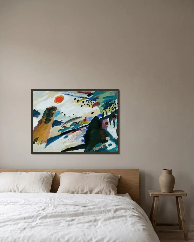 Romantická krajina, Wassily Kandinsky v rámu na stěně
