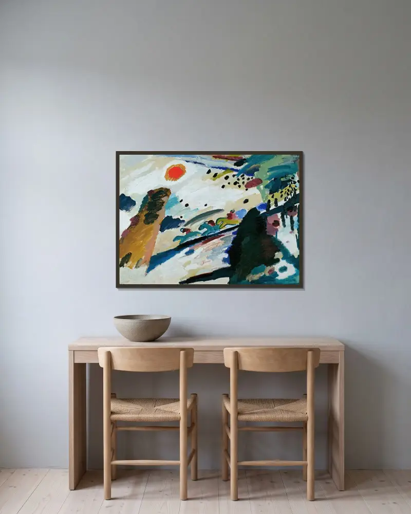 Romantická krajina, Wassily Kandinsky v rámu na stěně