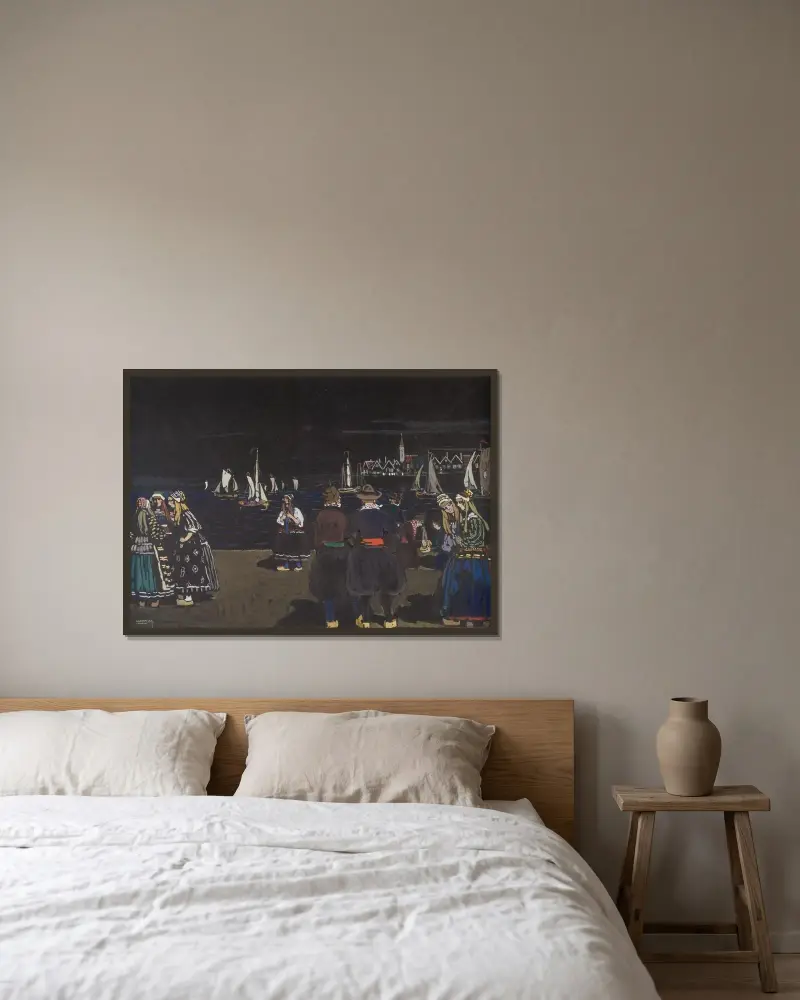 Samstagsrast (Holland) von Wassily Kandinsky gerahmt an einer Wand