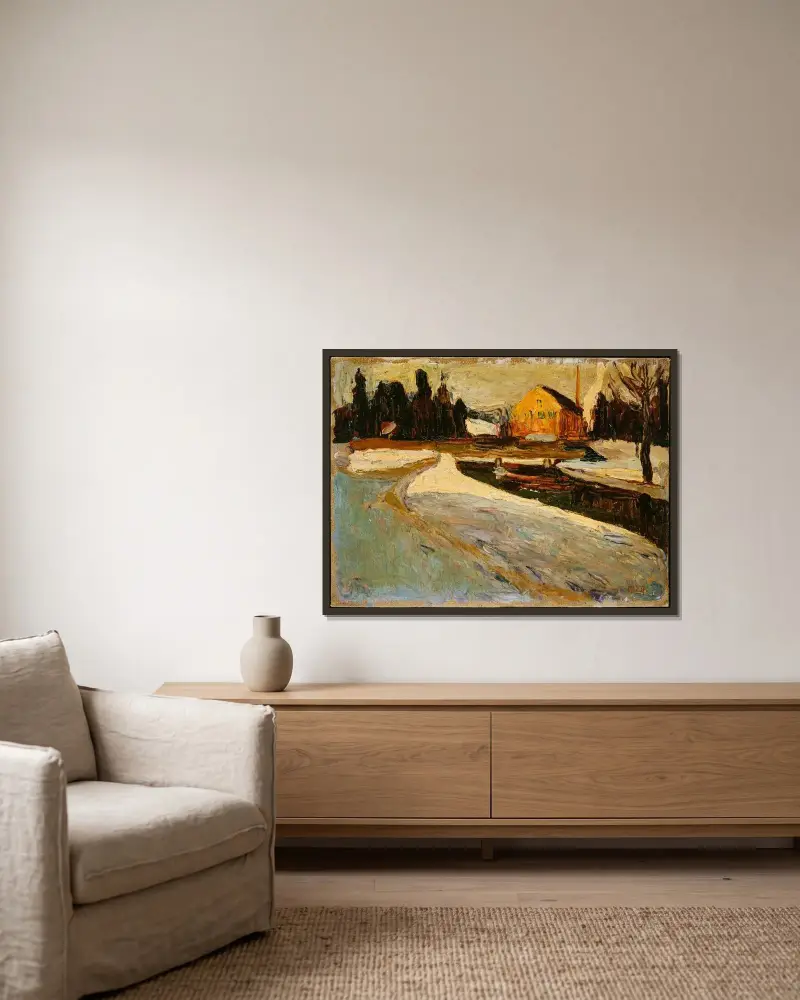 Schwabing, Wintersonne von Wassily Kandinsky gerahmt an einer Wand