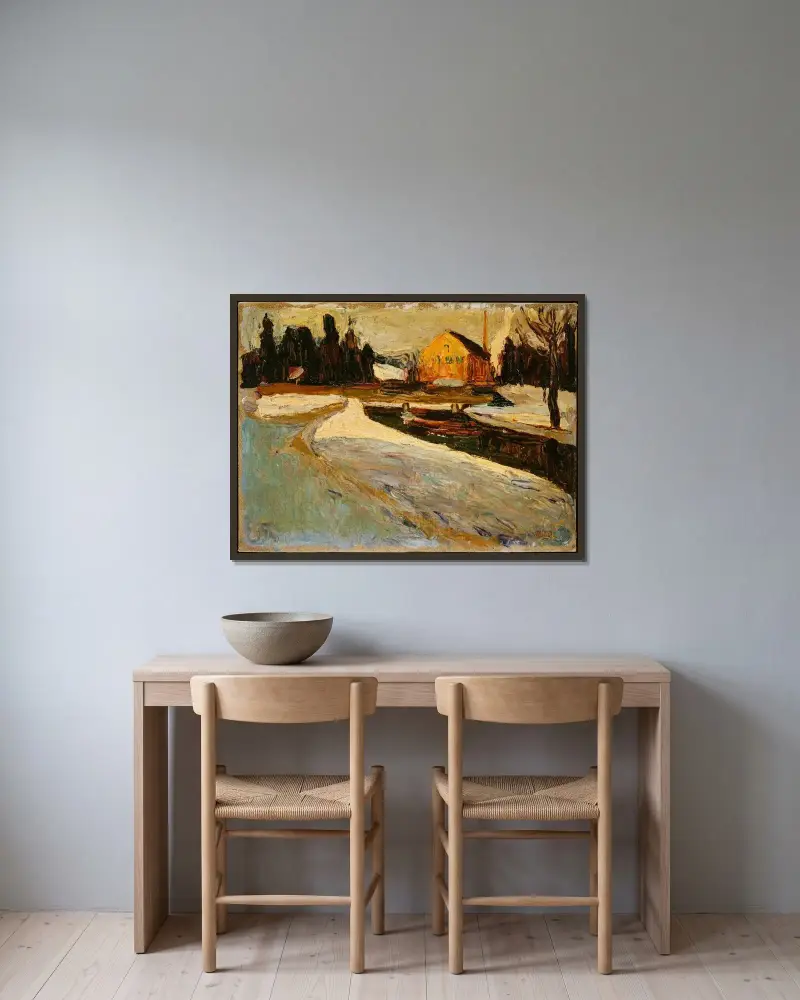 Schwabing, Wintersonne von Wassily Kandinsky gerahmt an einer Wand