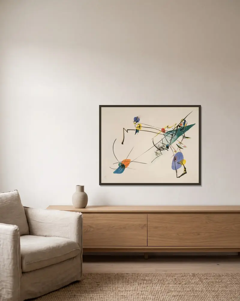 Simple von Wassily Kandinsky gerahmt an einer Wand