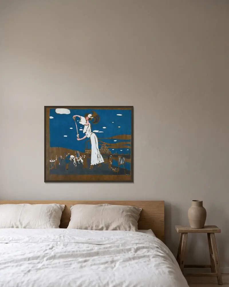 Sketch For A Poster For A French Brewery av Wassily Kandinsky inramad på en vägg