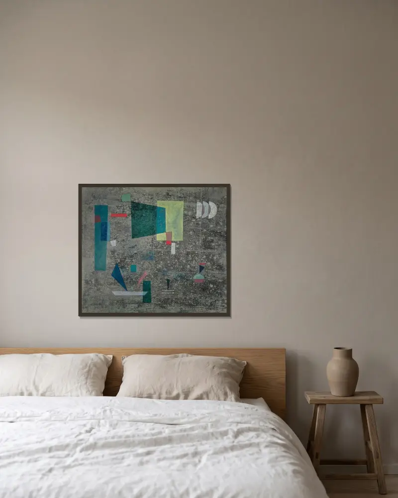 Pomalé vyjasnění, Wassily Kandinsky v rámu na stěně