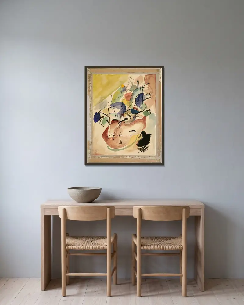 Studie k Improvizaci 31 (Seeschlacht), Wassily Kandinsky v rámu na stěně