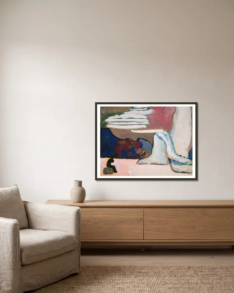 Studie für Schwarz und Weiß von Wassily Kandinsky gerahmt an einer Wand
